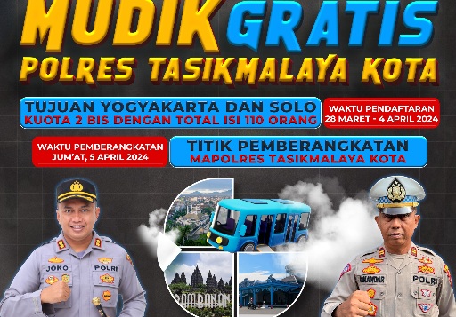 Kuota Terbatas, Buruan Daftar Mudik Gratis Polres Tasikmalaya Kota Tujuan Yogyakarta dan Solo