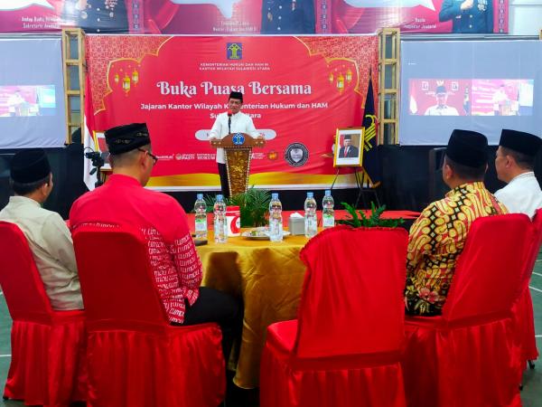 Ronald Lumbuun Hadiri Buka Puasa Bersama Jajaran Kanwil Kemenkumham Sulawesi Utara Secara Virtual