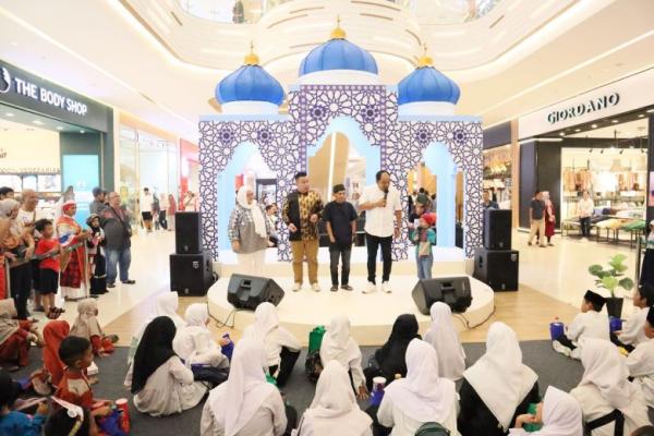 Dipandu Daus Mini dan Aziz Gagap, Mall The Park Sawangan Hibur 100 Anak dari 2 Yayasan