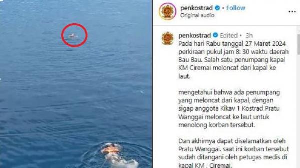 Viral Reaksi Cepat Prajurit Kostrad Selamatkan Penumpang Kapal Coba Bunuh Diri Loncat ke Laut