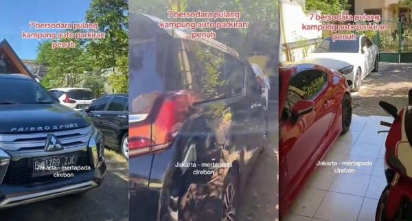 Viral 7 Bersaudara Kompak Mudik Bersama, Garasi Rumah Jadi Parkiran Mobil Mewah