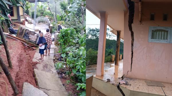 Pergerakan Tanah di Panawangan Ciamis, Dinding Rumah Warga Retak dan Terancam Ambruk