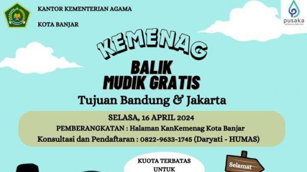 Kemenag Kota Banjar Gelar Program Balik Mudik Gratis ke Bandung-Jakarta