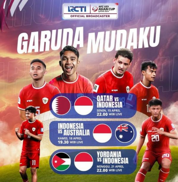 Link Live Streaming Piala Asia U-23 antara Timnas Indonesia U-23 vs Timnas Qatar U-23 Vision+