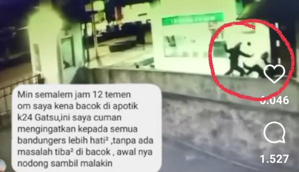 Viral Sekuriti Apotek di Batununggal Bandung Dibacok Perampok 