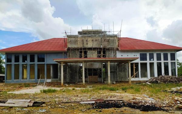 Dikerjakan Kontraktor Abal-Abal, Pembangunan Gedung BPS Bangka Selatan Mangkrak