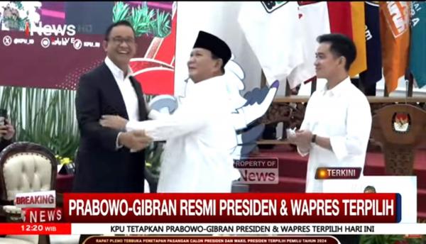 Usai Ditetapkan Presiden, Prabowo ke Anies: Saya Tahu Senyuman Anda Berat