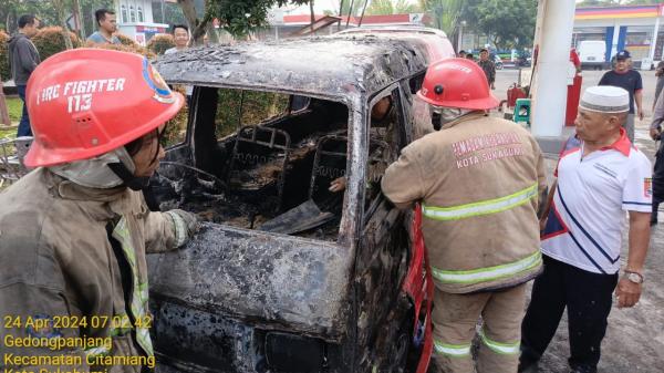 Angkot yang Terbakar di SPBU Sukabumi Ternyata Baru 3 Hari Dibeli dari Temannya 