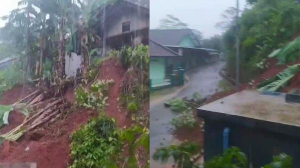 Tebing Setinggi 5 Meter Runtuh, Ancam 3 Rumah Warga dan Tutup Sebagian Ruas Jalan Sadananya-Cikoneng