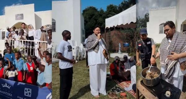 Masya Allah, Igun Kunjungi Masjid yang Dibangunnya di Uganda Sambil Masak Daging Sapi Bersama Warga