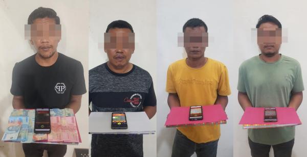 Respon Aduan Masyarakat , Polres Aceh Utara Tangkap Empat Pemain Judi  Online Slot Mahjong