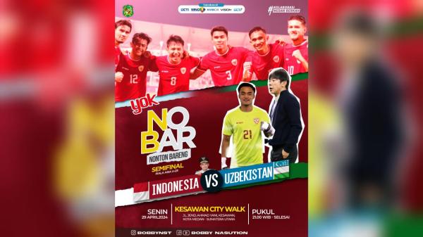 Pemko Medan Gelar Nobar Timnas Indonesia U-23 di Kesawan, Bobby Nasution: Mari Kita Ramaikan