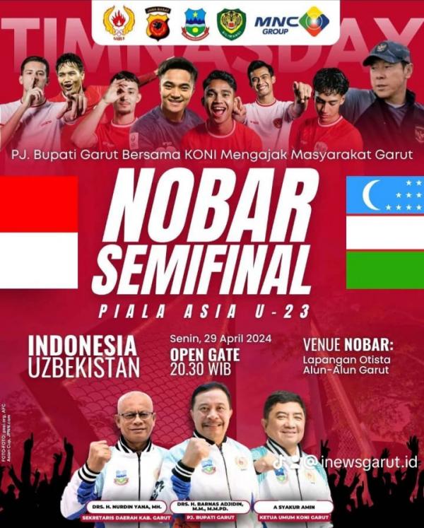 Pemkab Garut Gelar Nobar Semifinal Piala Asia Timnas Indonesia U-23 vs Uzbekistan