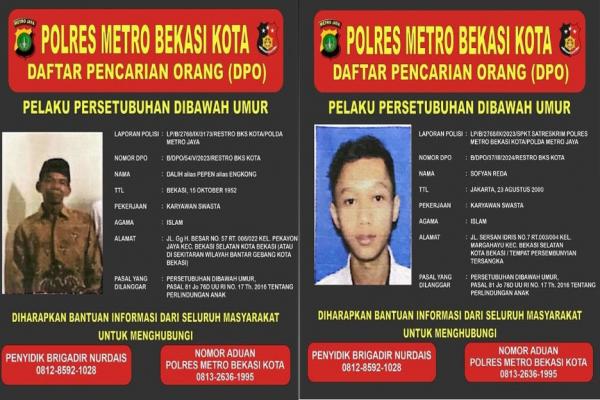 Polres Bekasi Sebar Foto 2 DPO Pencabulan Anak, 1 Pelaku Berusia 72 Tahun