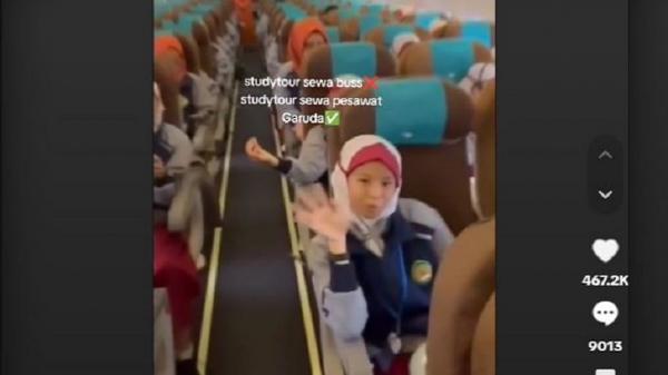 Viral Siswa SD Asal Salatiga Sewa Pesawat Garuda untuk Study Tour, Netizen: 1 Orang Bayar Berapa?