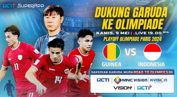 Siaran Langsung Timnas Indonesia U23 vs Guinea di Vision+