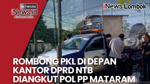 Rombong PKL Depan Kantor DPRD NTB Diangkut Paksa Pol PP Kota Mataram