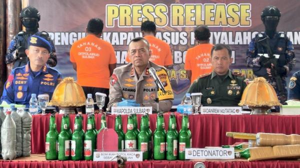 Tiga Tersangka Ilegal Fishing Terancam Penjara 20 Tahun, Polda Sulbar Amankan 88 Bahan Peledak