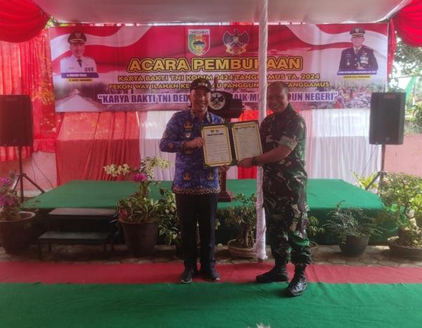 Kodim 0424/Tanggamus Gelar Pembukaan Karya Bakti TNI 2024 di Pekon Way Ilahan