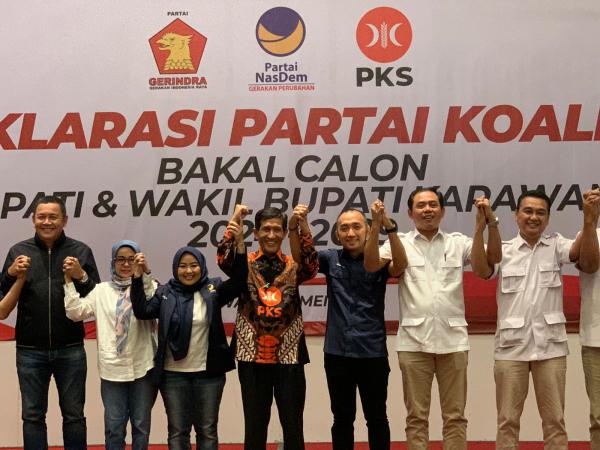 Koalisi Besar Nasdem, Gerindra dan PKS Deklarasi Usung Petahana Aep di Pilkada Karawang