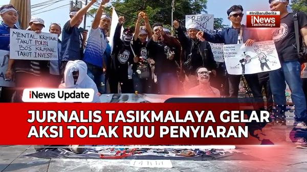 VIDEO: Jurnalis dan Mahasiswa di Tasikmalaya Gelar Aksi Tolak RUU Penyiaran