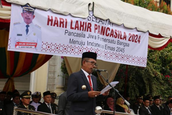 Pemkab Pidie Jaya Peringati Hari Lahir Pancasila Tahun 2024, PJ Bupati Bertindak Sebagai Inspektur