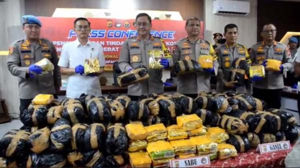 Polda Aceh Amankan Ratusan Kilogram Narkotika Berbagai Jenis dari Pelaku Jaringan Internasional