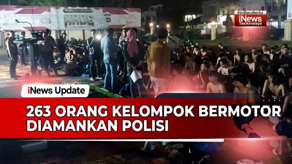 VIDEO: 263 Orang Kelompok Bermotor di Tasikmalaya Diamankan Polisi dan TNI di Jalan HZ Mustofa