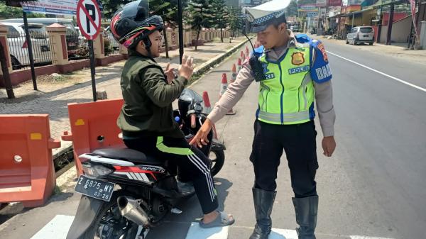 Satlantas Polres Tasikmalaya Himbau Pengendara Tak Gunakan Knalpot Brong