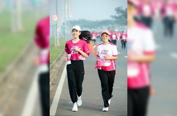 Ketua PD Bhayangkari Sulbar dan Putri Indonesia Lingkungan Hidup Berlari Bersama di Kemala Run 2024