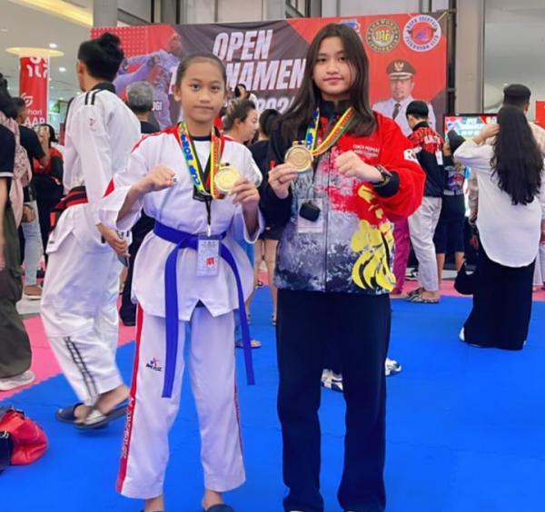 Dua Putri Anggota Korem 131/Santiago Raih Medali Emas Kejuaraan Taekwondo