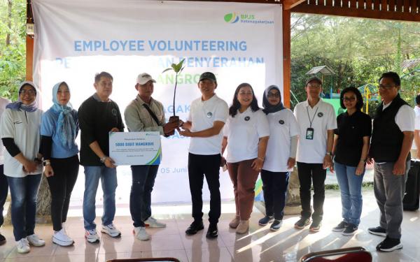 BPJS Ketenagakerjaan Jatim Tanam Ribuan Bibit Mangrove di Hutan Bakau Surabaya