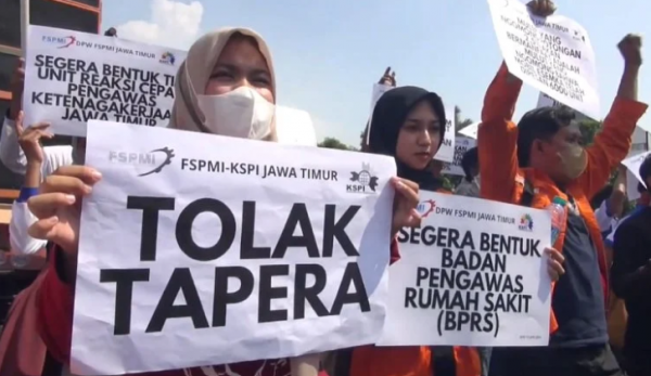 Tolak Tapera, Ratusan Buruh Demo 