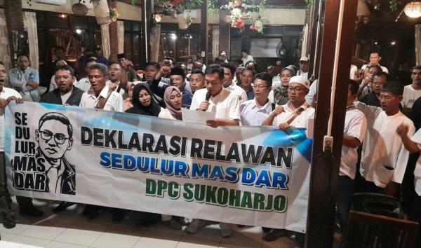 Deklarasi Sedulur Mas Dar di Sukoharjo, Relawan 12 Kecamatan Nyatakan Siap Gas Pol