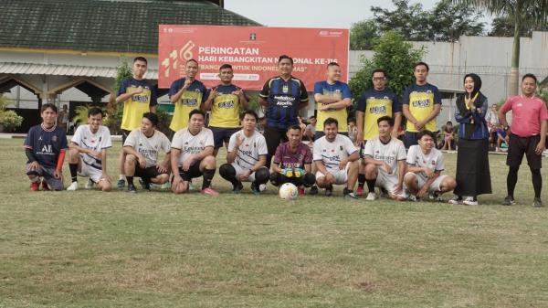 Erat Silaturahmi Lapas Cilegon Bersama Dinas Perpustakaan dan Kearsipan Gelar Tanding Minisoccer