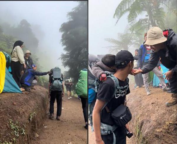 Viral Balita Diajak Orangtuanya Mendaki Gunung Prau bak Selebriti, Bikin Kagum Pendaki