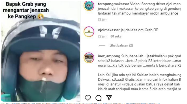 Tak Mampu Sewa Ambulans, Driver Ojol Antar Jenazah Balita 