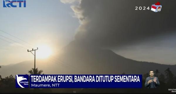 Erupsi Gunung Lewotobi Laki-laki, Bandara Frans Seda Maumere Ditutup