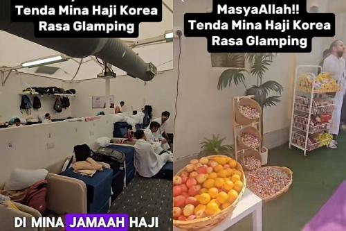 Viral Tenda Mewah Jamaah Haji Korea Dilengkapi Cemilan Hingga Es Krim
