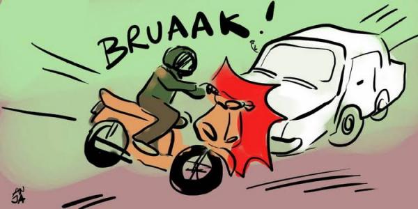 Kecelakaan Maut Penumpang Ojol di Jalan Raya Bogor, Depok