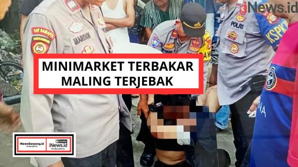 Maling Terjebak Dalam Minimarket yang Terbakar di Depok