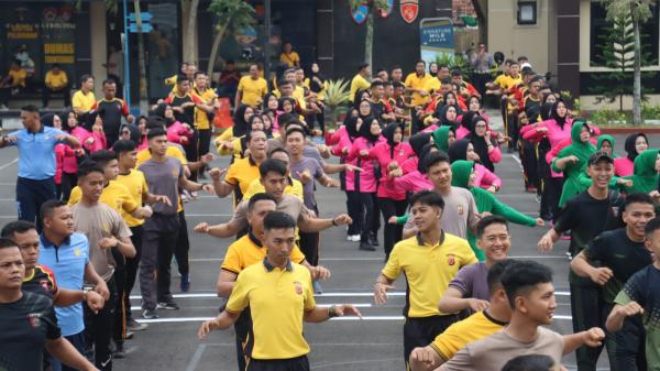 Semarak Olahraga bersama TNI-Polri Sambut HUT Bhayangkara ke-78 di Tasikmalaya