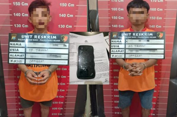 Gasak Handphone Driver Ojol, 2 Pemuda Ini Ditangkap Polsek Medan Baru