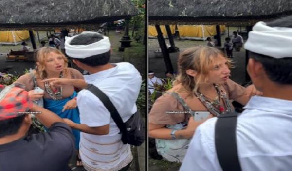 Tak Diizinkan Naik ke Pura di Bali, Bule Wanita Ngamuk Labrak Pacalang