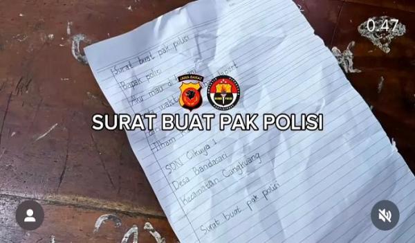 Viral! Anak SD Tulis Surat untuk Polisi, Minta Ditemani Ambil Rapor