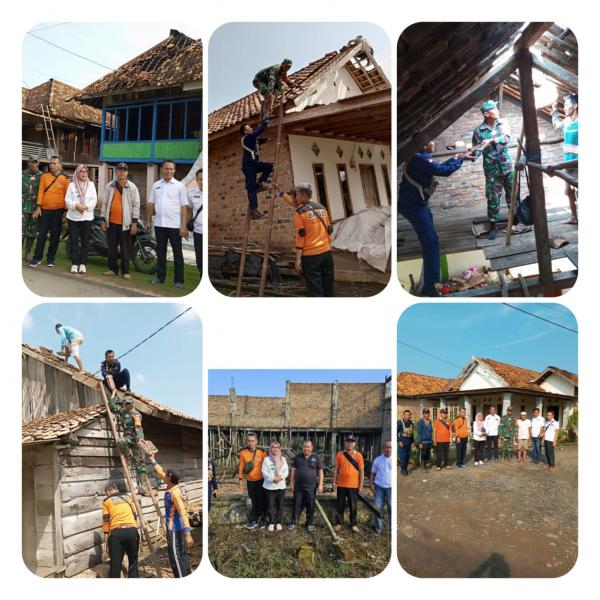92 Rumah di Kecamatan Pakuan Ratu Porak-poranda Dilanda Angin Puting-beliung Disertai Hujan Lebat 