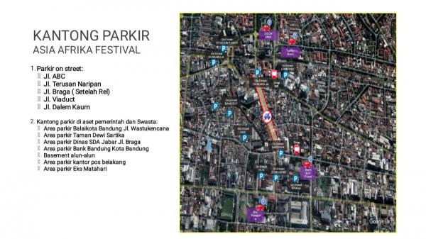 Ini 12 Titik Kantong Parkir Asia Afrika Festival 2024 di Bandung