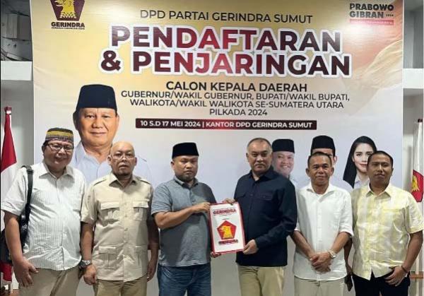 Wakil Ketua DPRD Sumut Harun Musthafa Nasution Maju di Pilkada Madina, Daftar ke DPD Gerindra