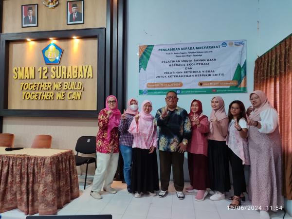 Transformasi Pendidikan, UNESA Gelar Pelatihan Ekoliterasi di SMAN 12 Surabaya