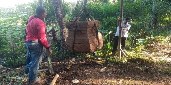 Temuan Yoni Besar di Desa Karangpelem Sragen Diekskavasi ke Kantor Desa